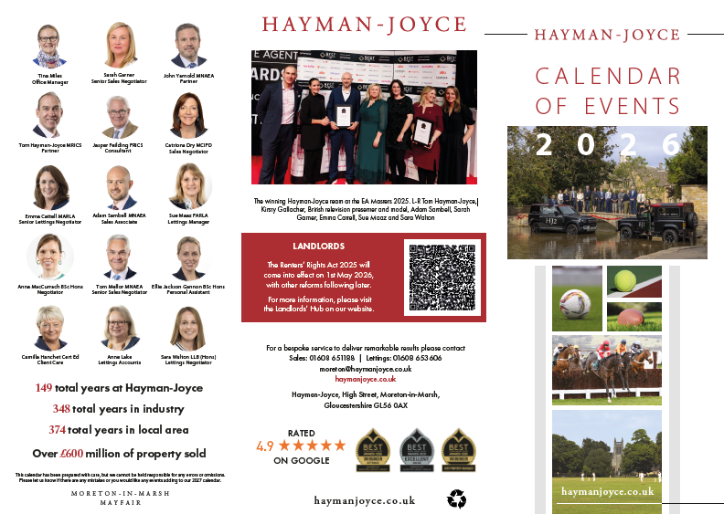 Hayman-Joyce calendar of events 2026
